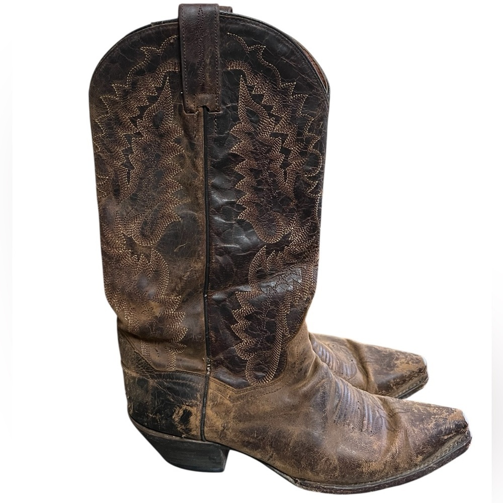Dan Post women’s brown leather snip toe western cowboy boots 3464